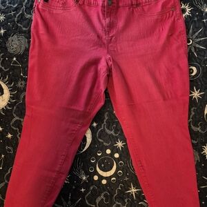 Vibrant Red Skinny Jeans for Women